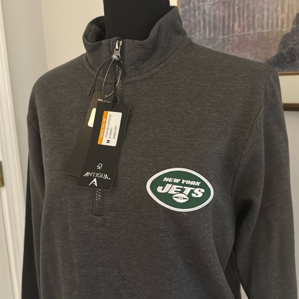 NWT New York Jets Antigua Quarter Zip Pullover Men’s Size Medium